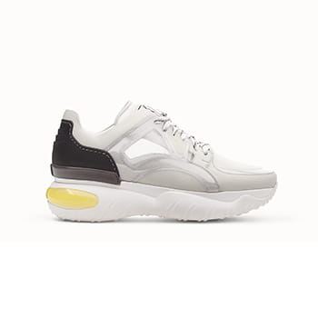 Fendi White Tech Mesh Leather Vinyl Sneakers
