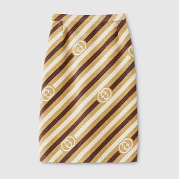 Gucci Diagonal GG Velvet Chenille Midi Skirt