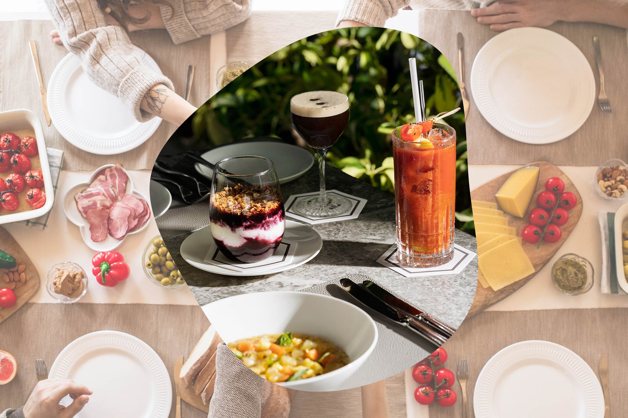 A spread of food from The Continental Hong Kong