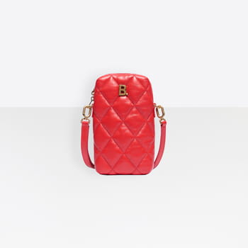 Balenciaga Touch Rectangle Bag in Red Quilted Nappa Calfskin