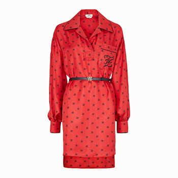 Fendi Red Silk Dress