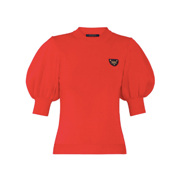 Louis Vuitton Balloon Sleeve Knit Pullover in Rouge