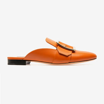 Bally Janesse Women’s Plain Calf Leather Slipper in Orange 