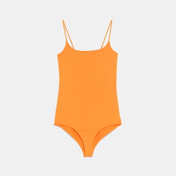Zara Strappy Bodysuit in Neon Orange