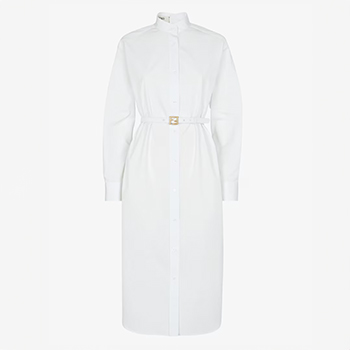Fendi White Poplin Dress