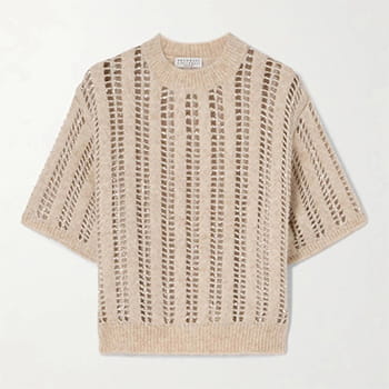 Brunello Cucinelli Wool and Mohair Open-Knit Jumper
