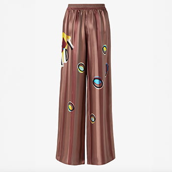 Fendi Brown Jacquard Pequin Trousers