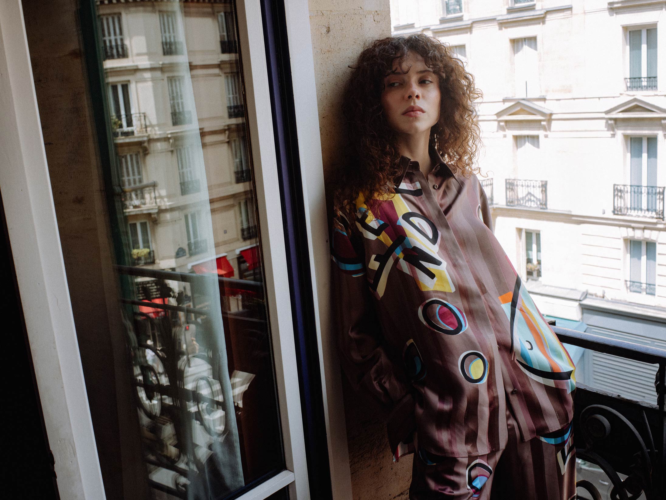 A model poses in Paris wearing Fendi