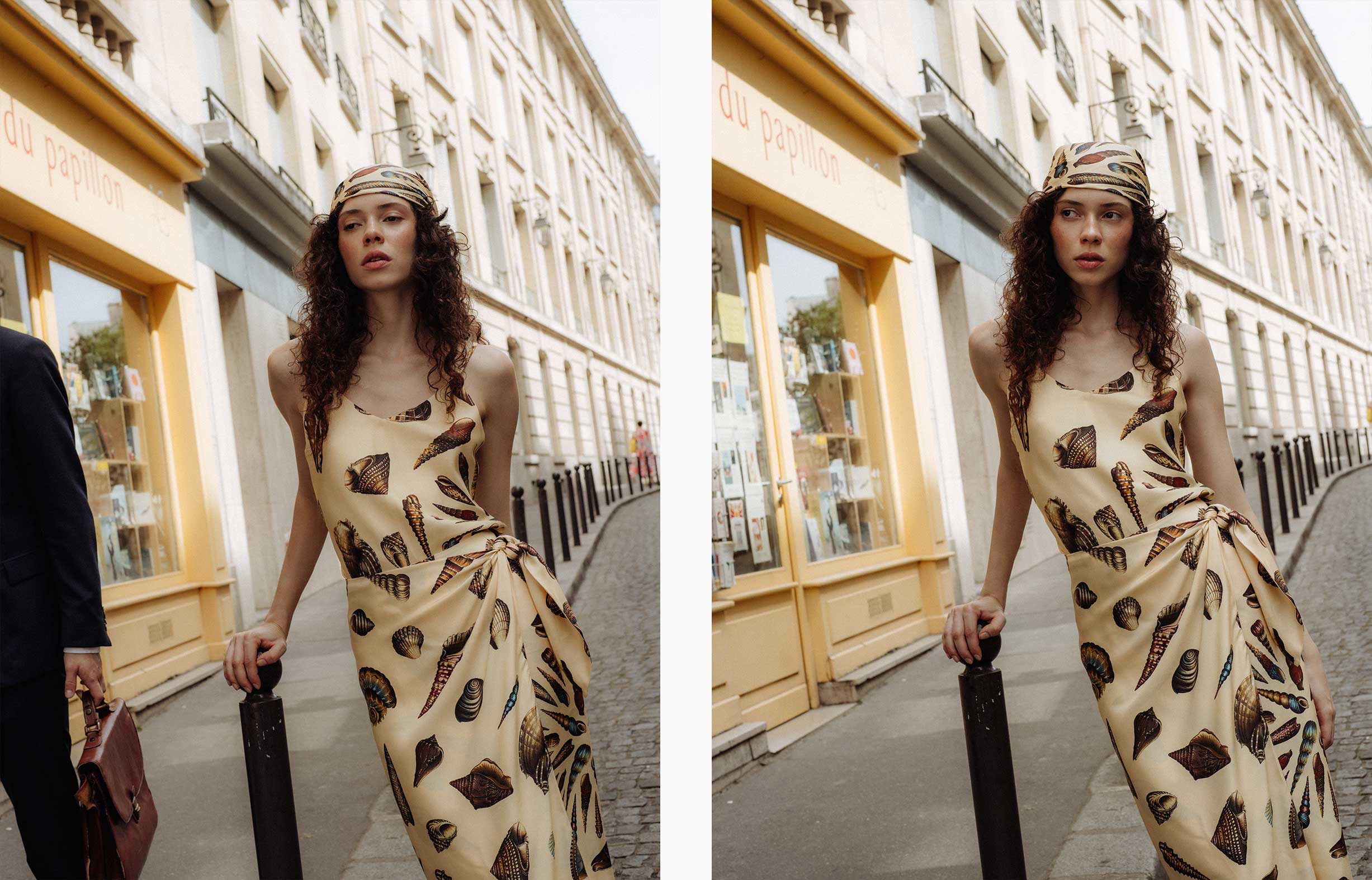 A model poses in Paris wearing Fendi