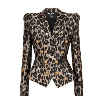 Balmain Slim-Fit Jacket in Leopard Jacquard