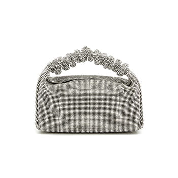 Alexander Wang ‘Scrunchie’ Ruched Handle Crystal Baguette Bag available at I.T