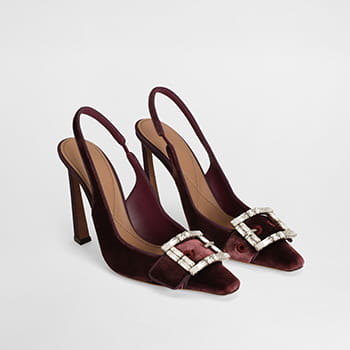 Dolce & Gabbana Embellished Velvet Slingback Pumps