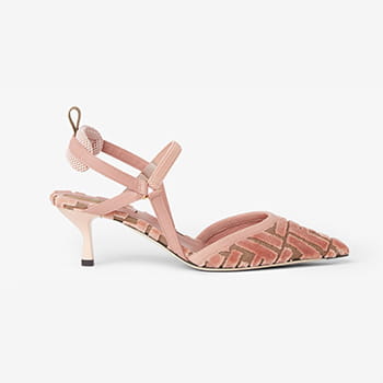 Fendi Colibri Lite Slingback Pumps in Pink FF Fabric