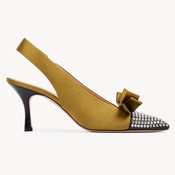 Chloé Alba Pump in Gold / Khaki