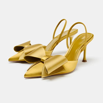 Zara Satin-Effect Slingback Shoes
