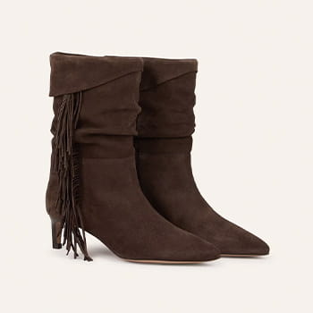 Balmain 75mm Slouchy Calfskin Wedge Ankle Boots