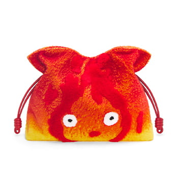 LOEWE x Howl’s Moving Castle Calcifer XL Flamenco Clutch in Shearling
