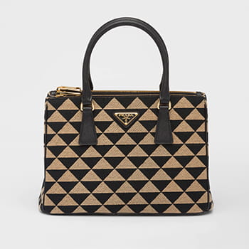 Prada Small Galleria Jacquard Fabric Bag 