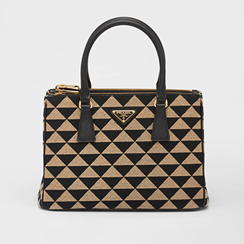 Prada Small Galleria Jacquard Fabric Bag 