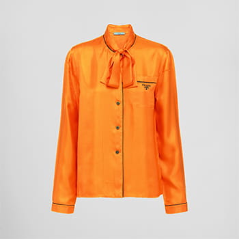 Prada Twill Shirt in Orange 