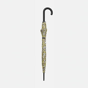 Marimekko Stick Unikko Umbrella in Black & Yellow