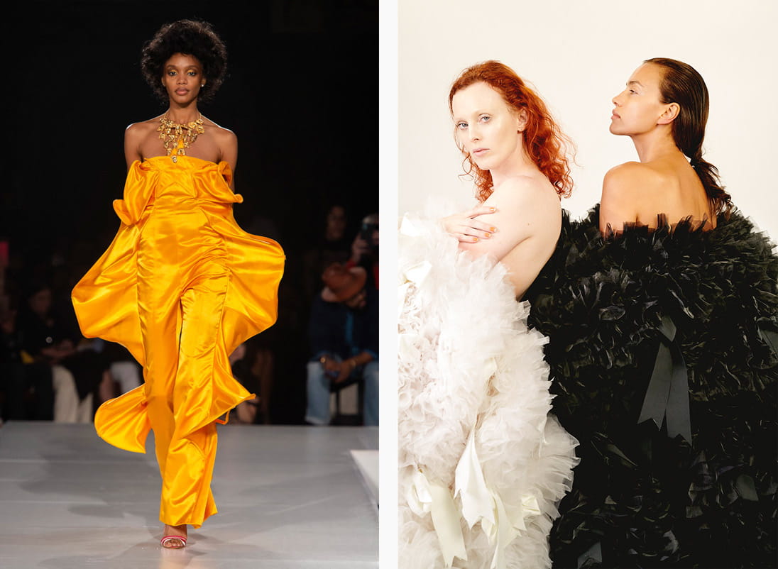 Pyer Moss (left) and Tomo Koizumi (right) 2020 collections