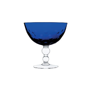 Saint-Louis Crystal Bubbles Footed Cup in Dark Blue available at Lane Crawford Home 