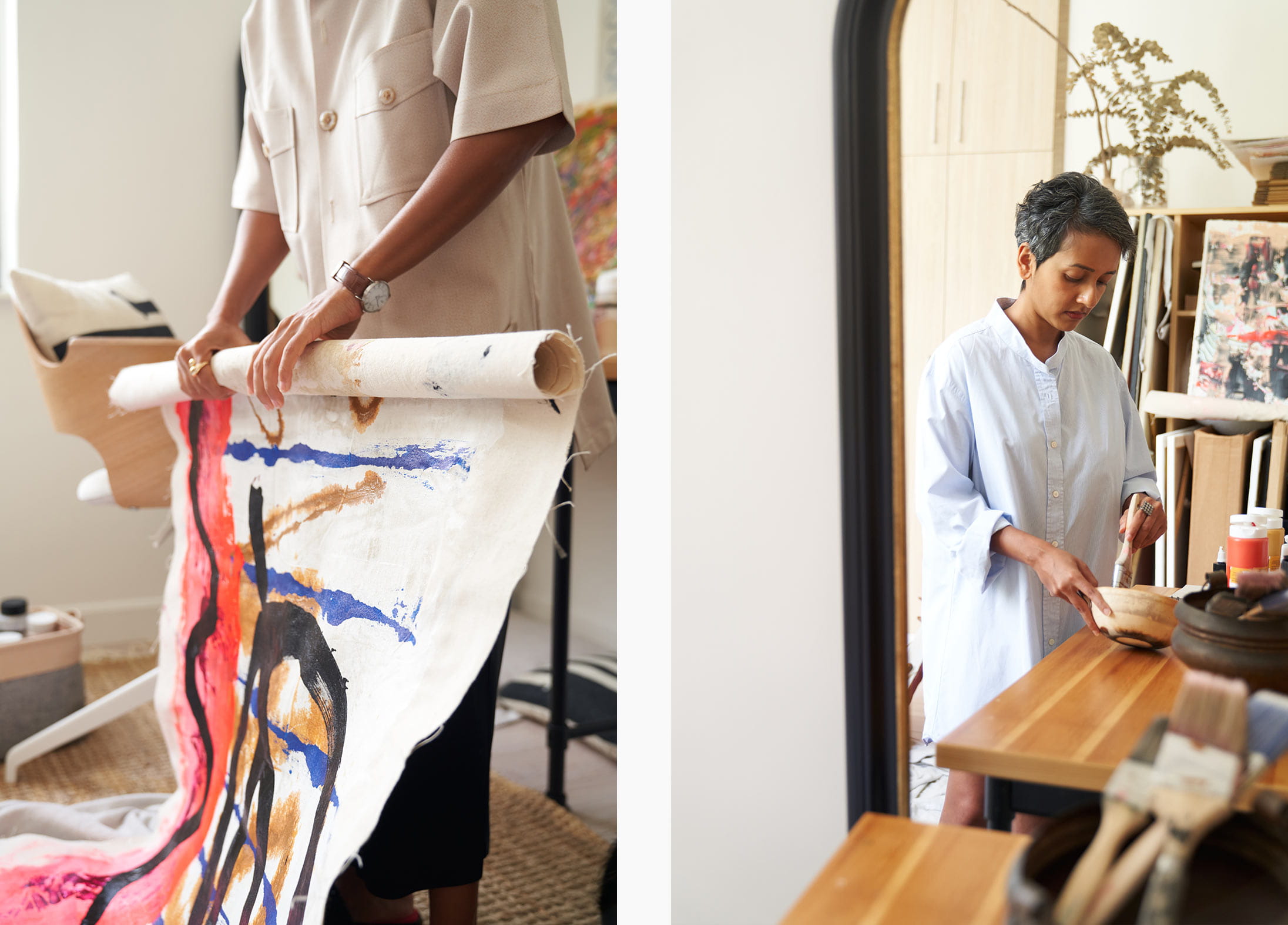 Artist Sai Pradhan in her Hong Kong home studio