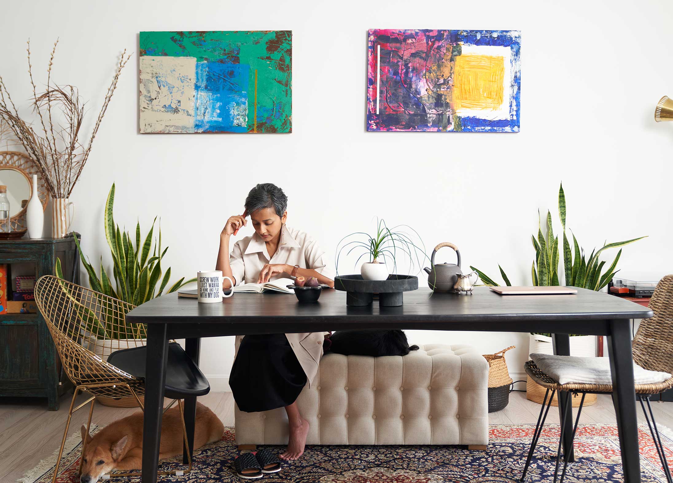 Artist Sai Pradhan in her Hong Kong home