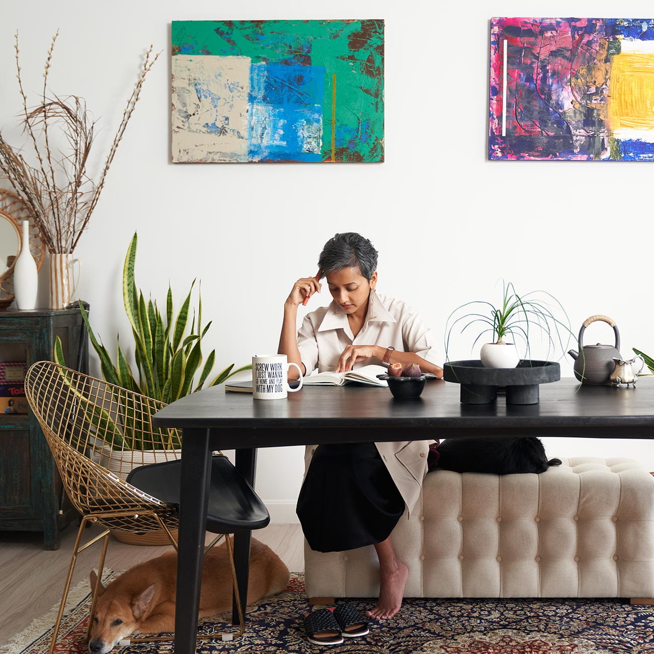 Artist Sai Pradhan in her Hong Kong home