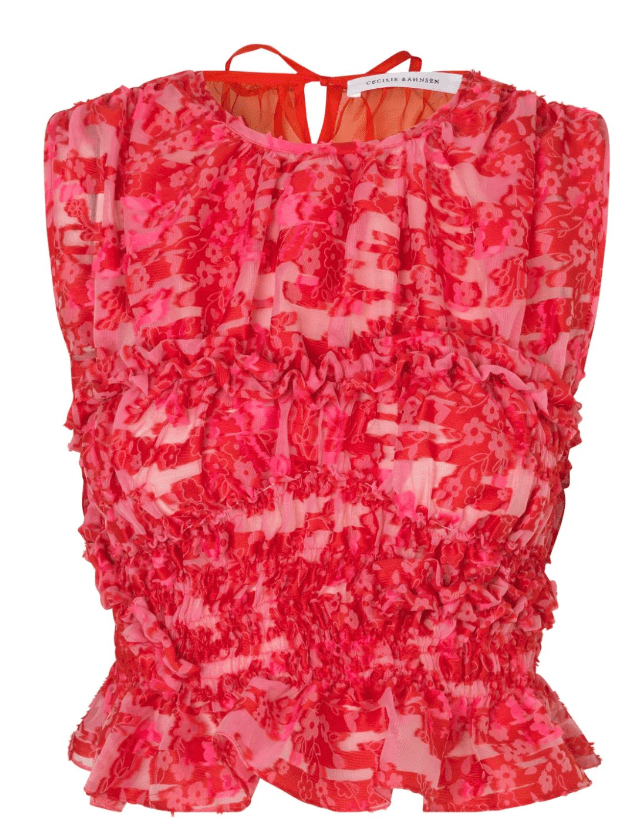 Cecilie Bahnsen Uphi Top in Magenta/Red
