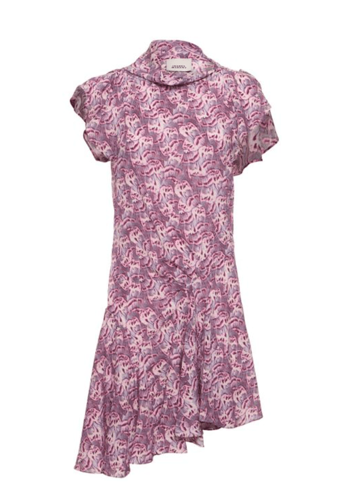 Isabel Marant Purple Viona Printed Silk Blend Mini Dress