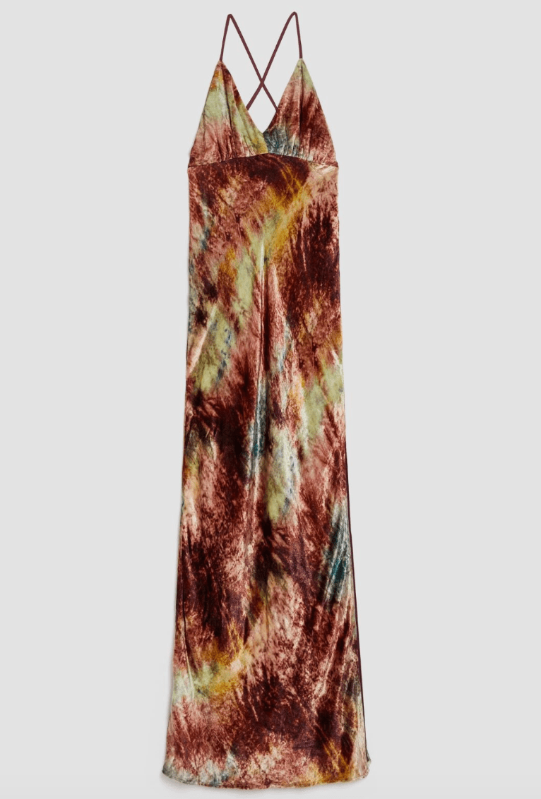 MAX&Co. Tie-Dye Velvet Maxi Slip Dress