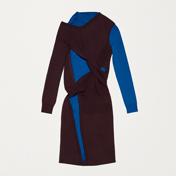 Bottega Veneta Deconstructed and Layered Bicolour Knit Dress