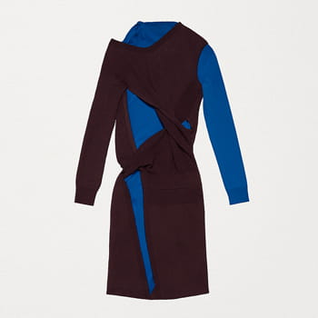 Bottega Veneta Deconstructed and Layered Bicolour Knit Dress