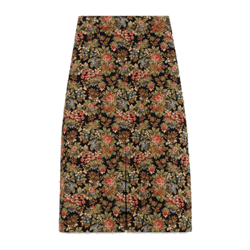 CELINE Box Pleat Skirt with Floral Tapestry Embroidery 