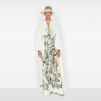 Dior Jardin Champêtre Sanded Silk Crepe Dress