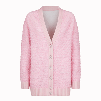Fendi Pink Embossed Viscose Cardigan