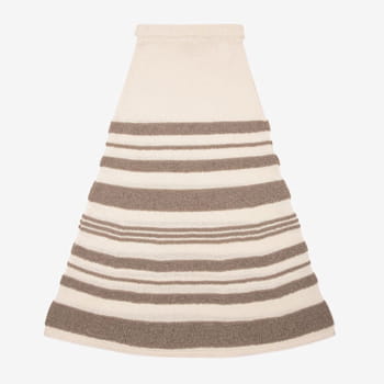 Bally Striped Skirt in Bone Cotton 