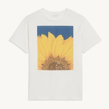 Sandro Screen-Printed Cotton T-Shirt