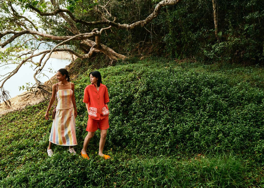 Models pose in Loro Piana
