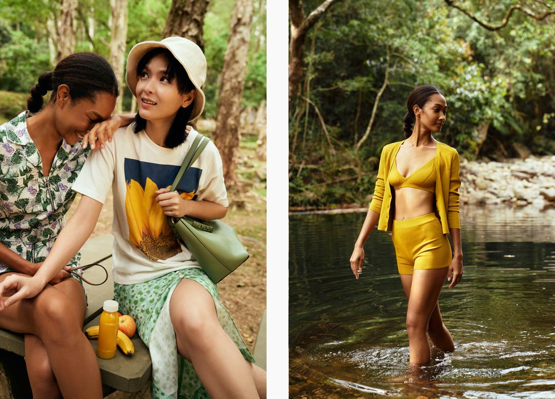 Models pose in Maje, Sandro, Loewe and COS