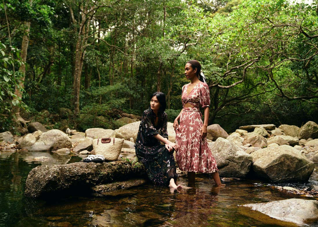 Models pose in ba&sh, Maje, Hermès and iBlues