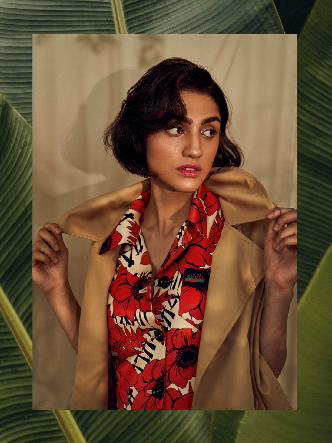 A model poses in Gucci, The Kooples and COS