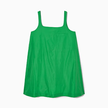 COS Contrast-Panel Mini Dress in Bright Green