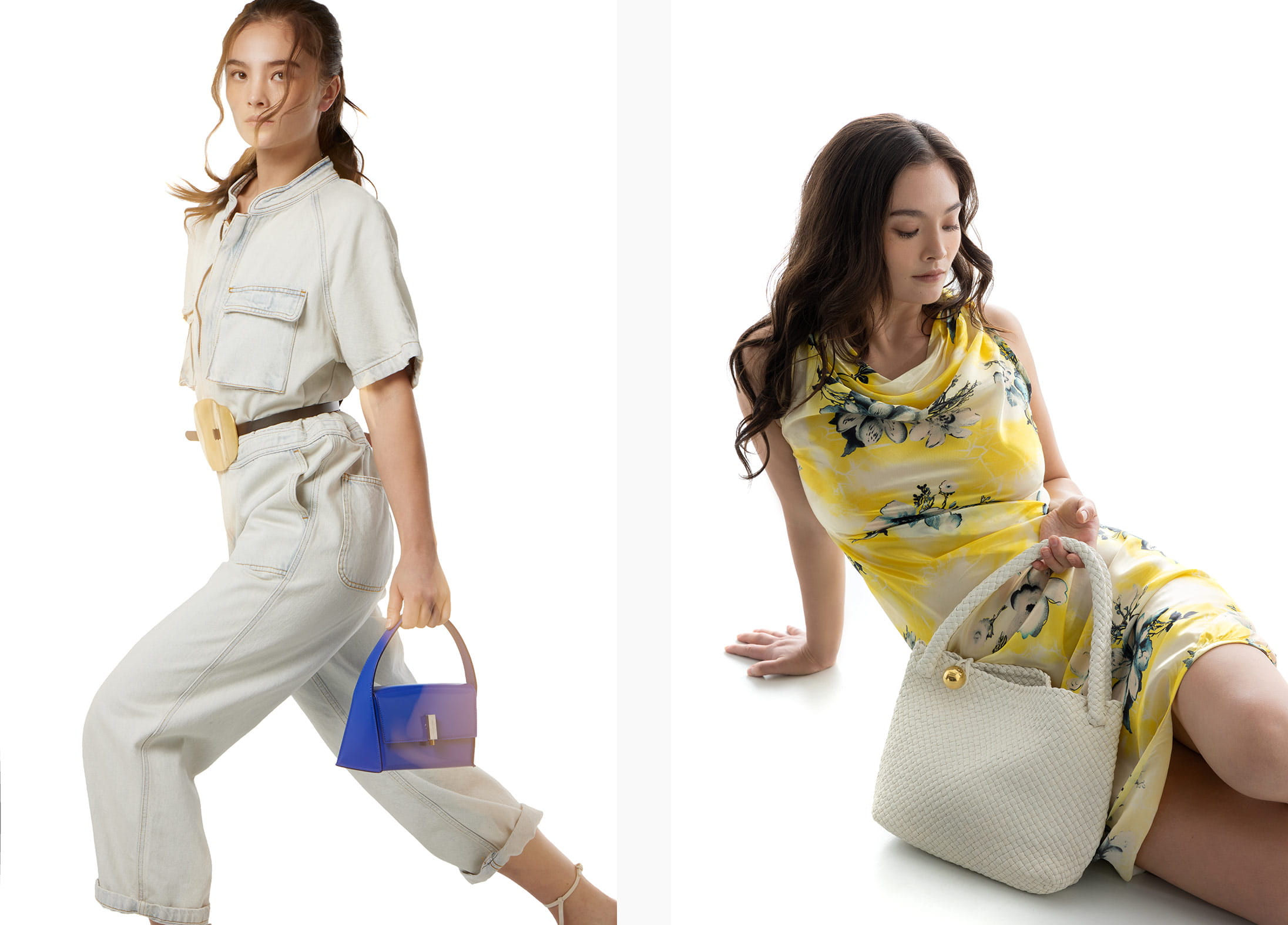 A model poses in American Vintage and Bottega Veneta