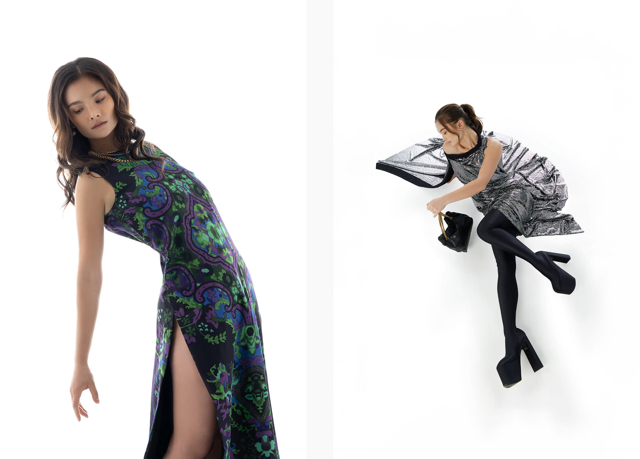 A model poses in Dior and Balenciaga