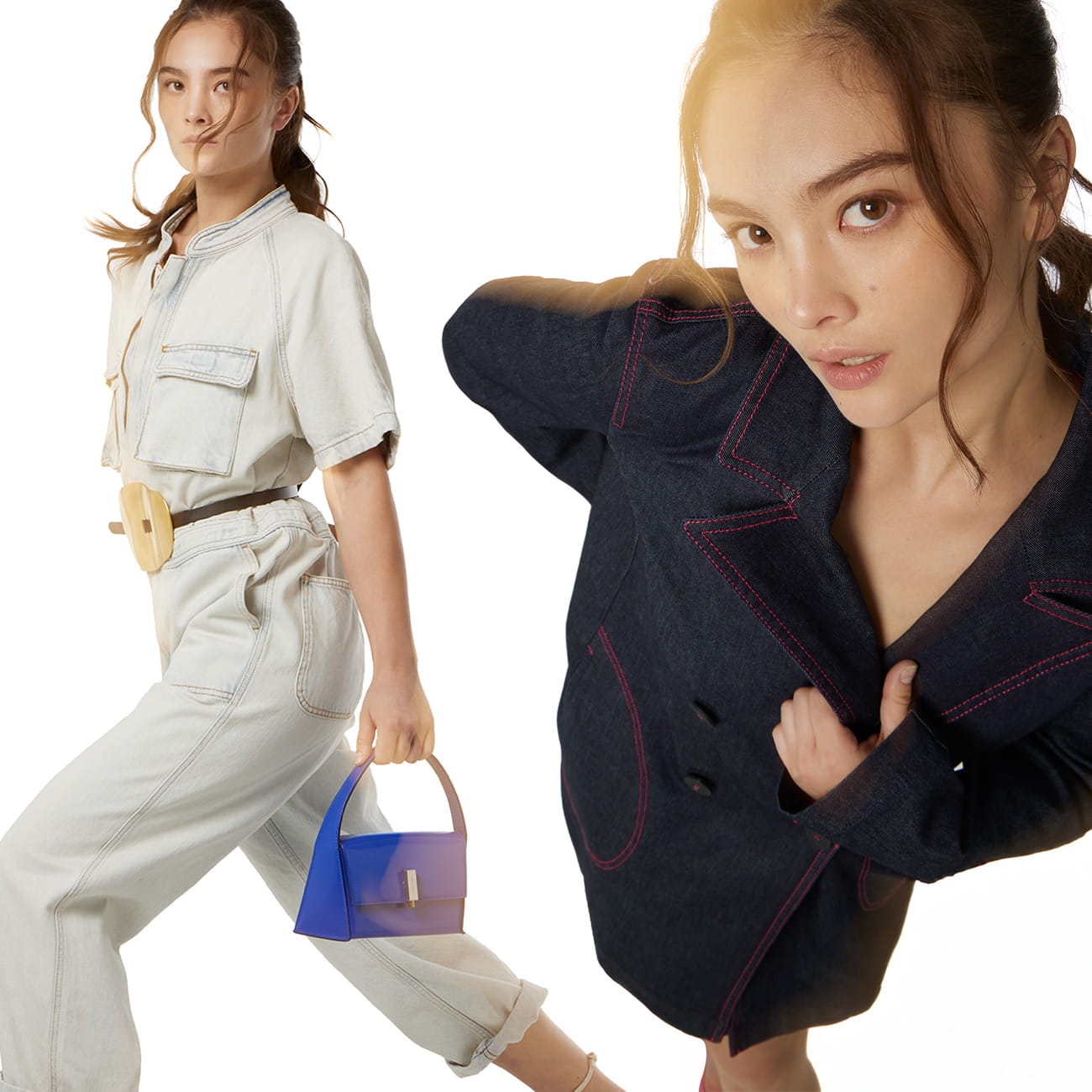 A model poses American Vintage and Armani