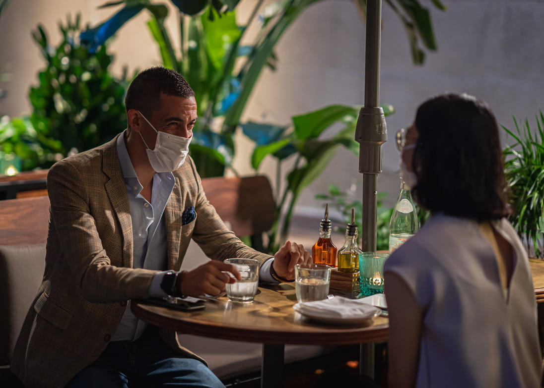 Manuel Palacio and Janice Leung Hayes have dinner at The Pizza Project