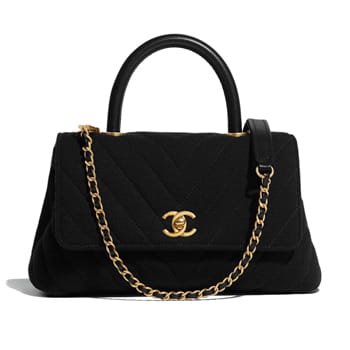 Chanel Small Flap Bag Top Handle in Black